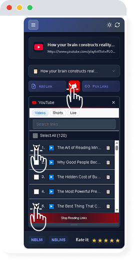 Scan YouTube videos for NotebookLM
